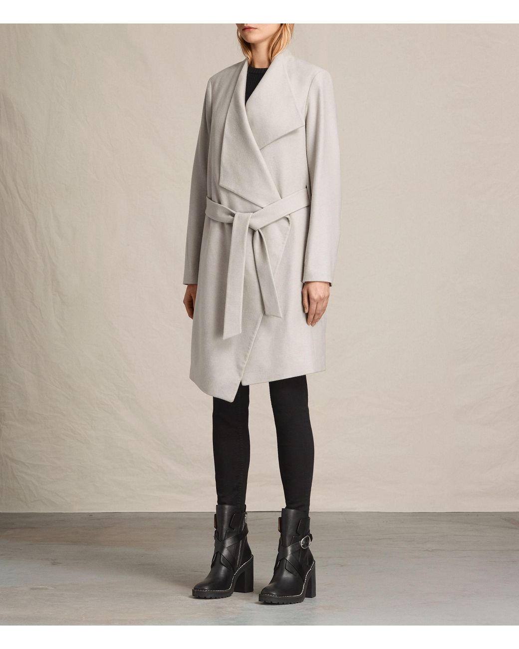 AllSaints Lora Coat in Grey Lyst UK